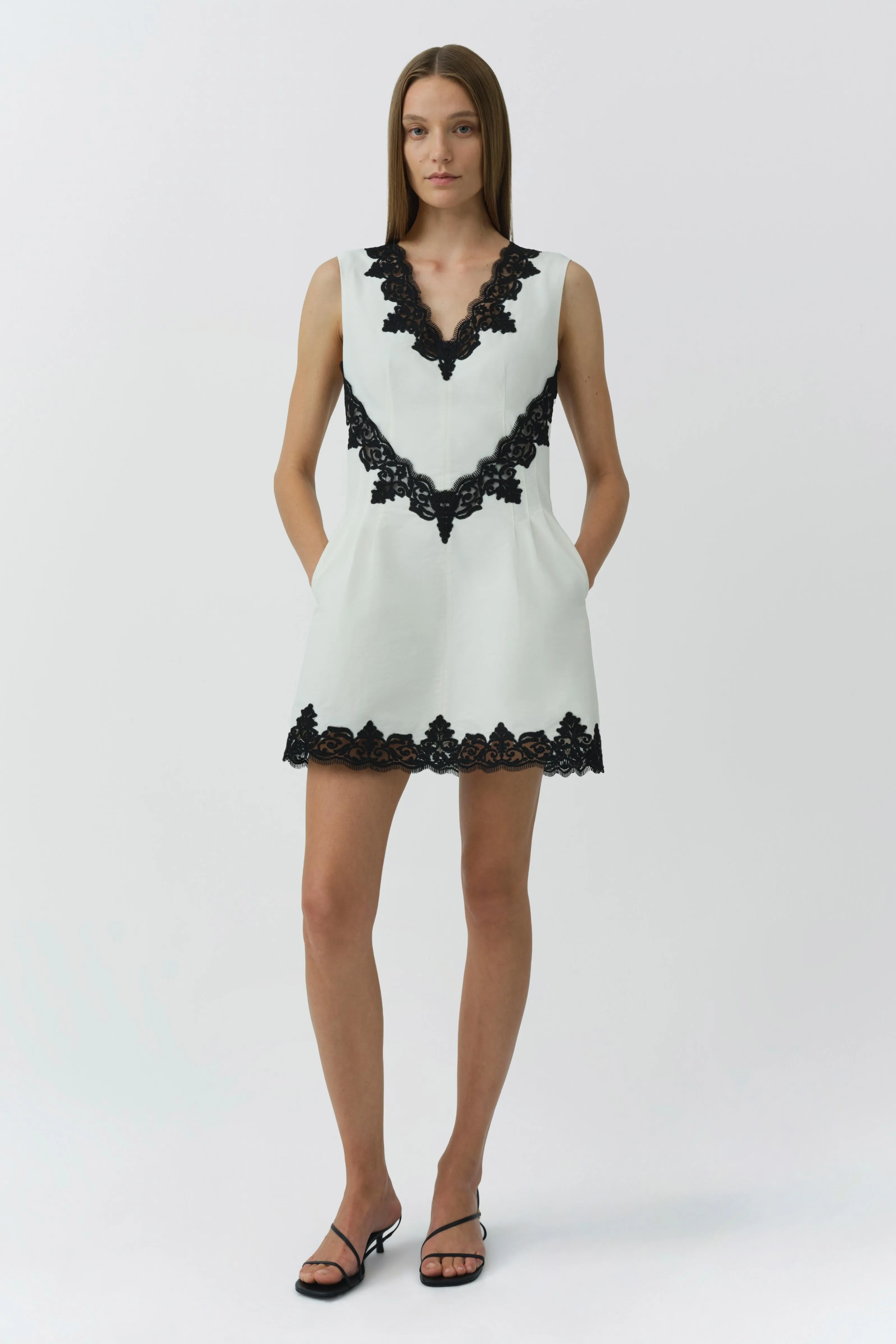 Minna Cotton Faille Lace Mini Dress sold by Simkhai product image thumbnail 3
