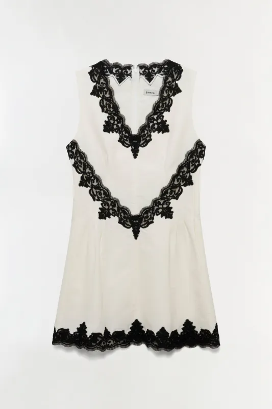 Minna Cotton Faille Lace Mini Dress made by Simkhai