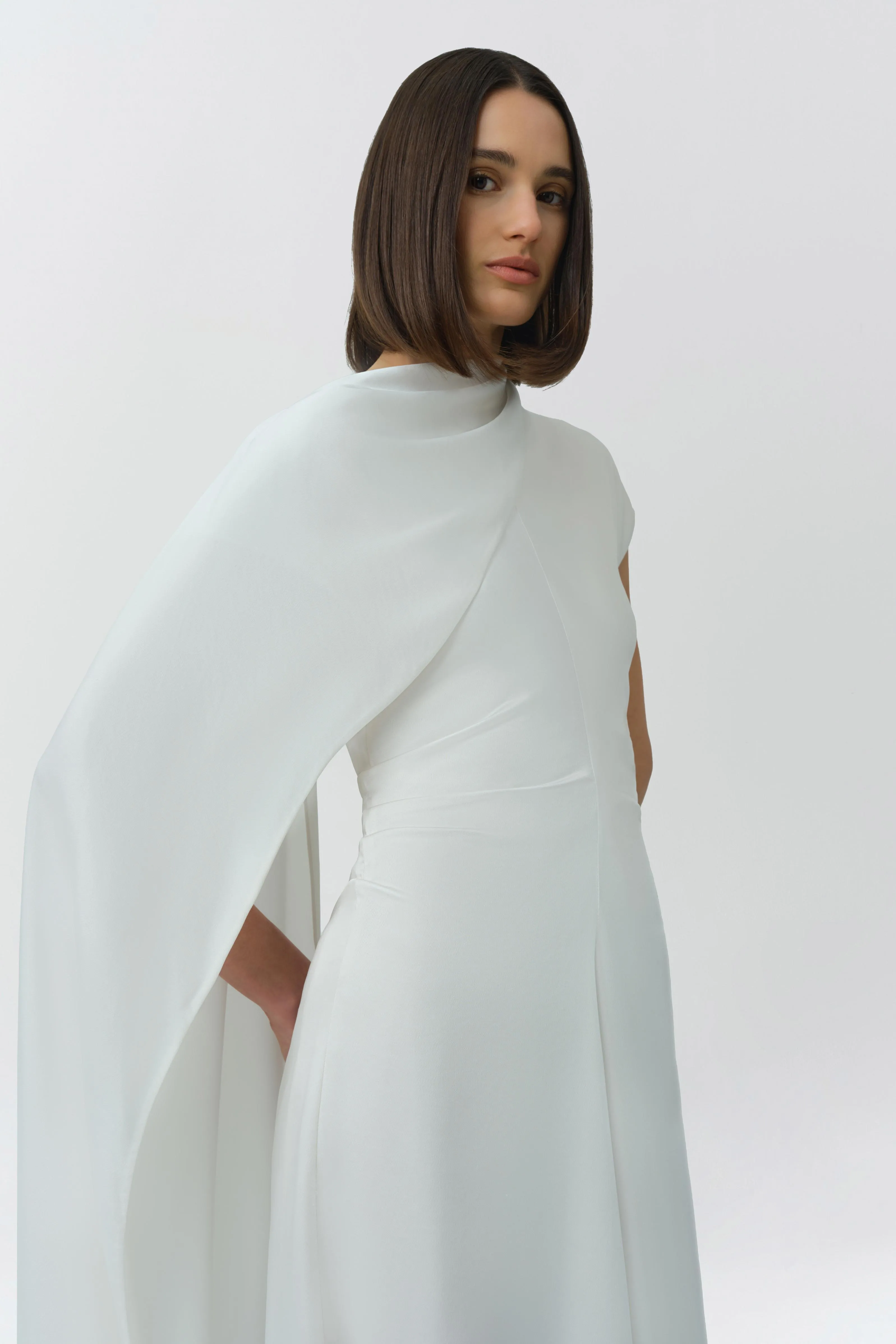 Jacka Satin Cape Midi Dress sold by Simkhai product image thumbnail 3