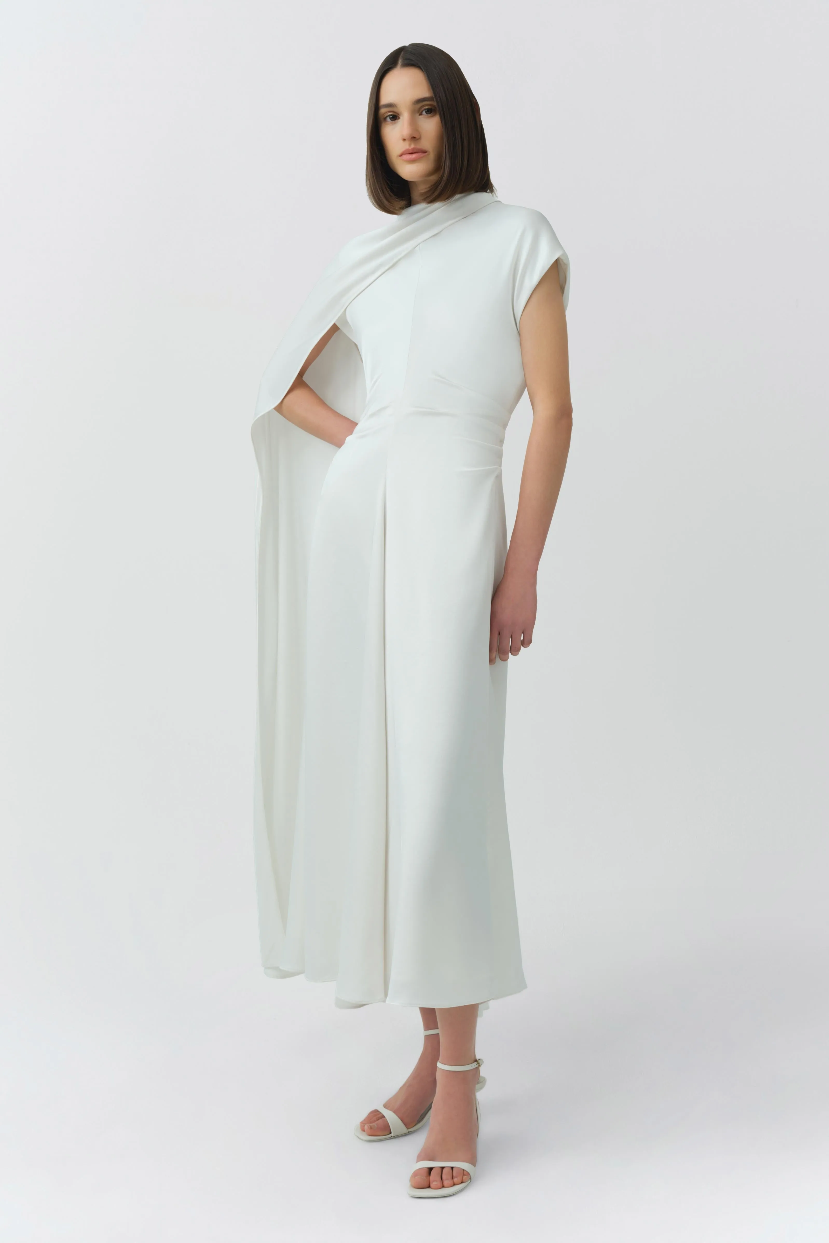 Jacka Satin Cape Midi Dress sold by Simkhai product image thumbnail 4