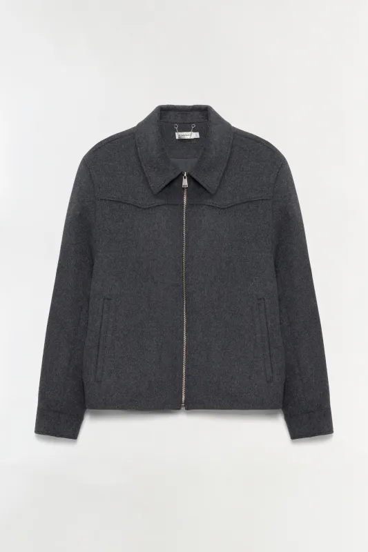 Sterling Zip Front Wool Jacket made by Simkhai