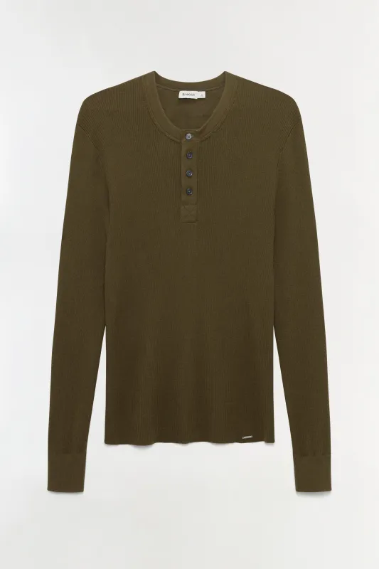 Hezekiah Silk Cashmere Henley made by Simkhai