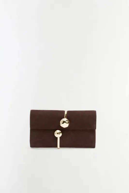 Amaya Nubuck Leather Clutch made by Simkhai