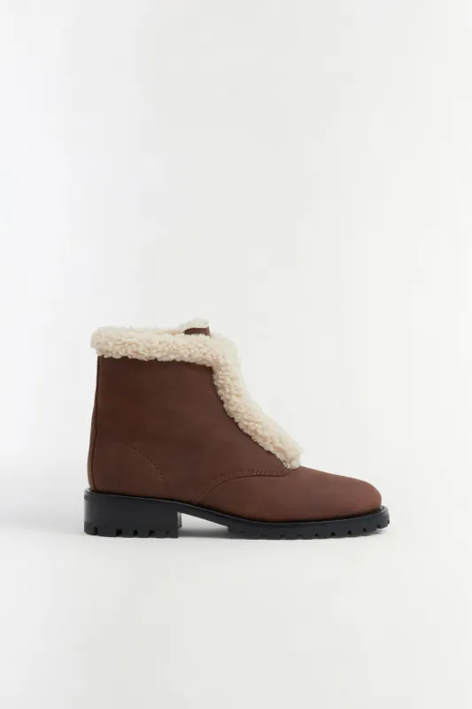 Noah Shearling Lug Sole Zip Boot made by Simkhai