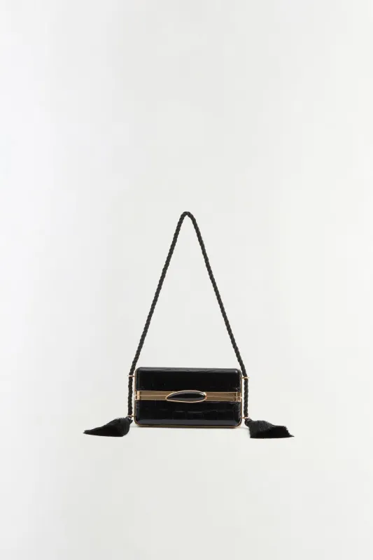 Roma Croc-Embossed Leather Shoulder Bag made by Simkhai