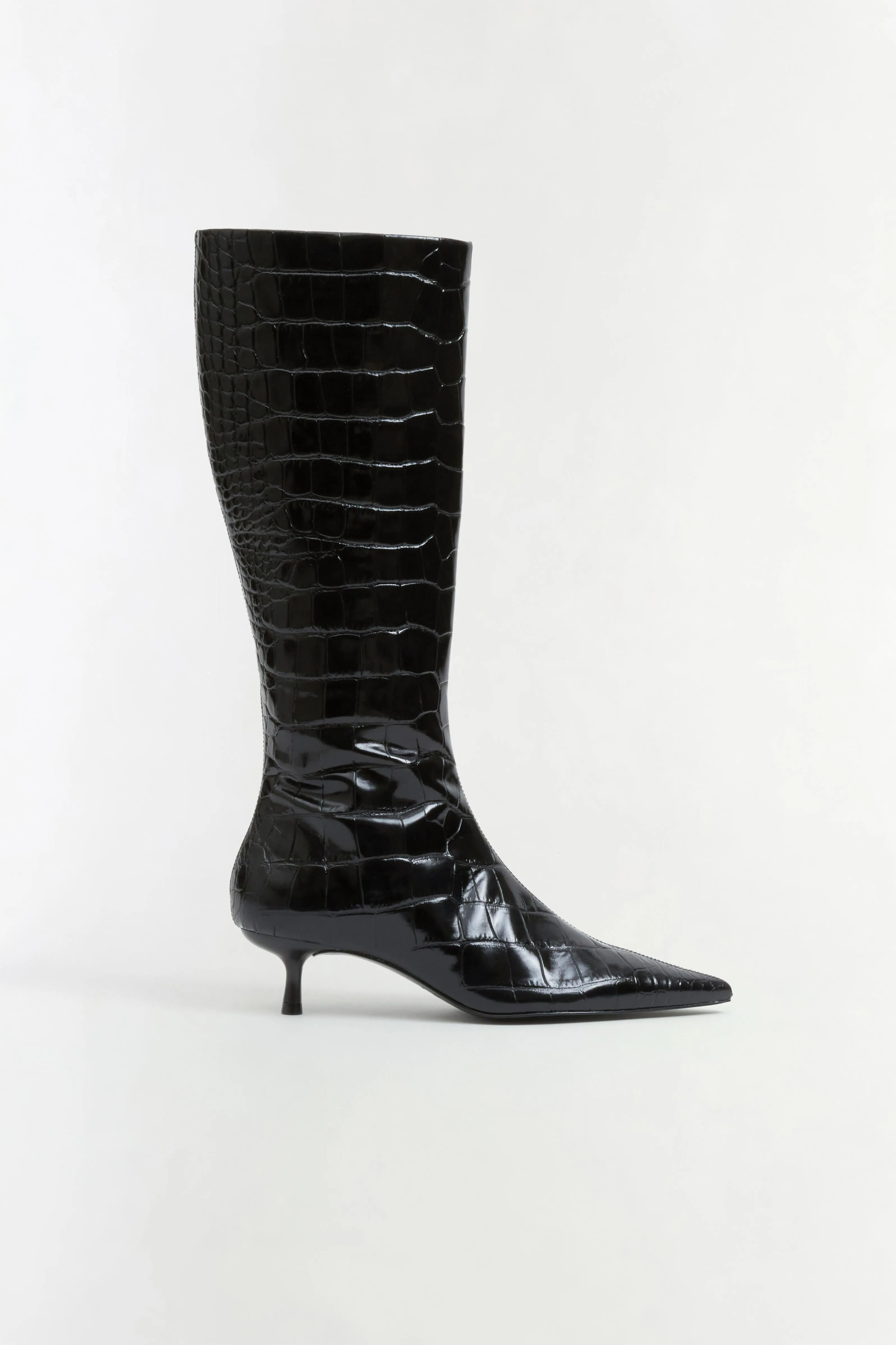 Janine Croc-Embossed Leather Knee High Boot sold by Simkhai