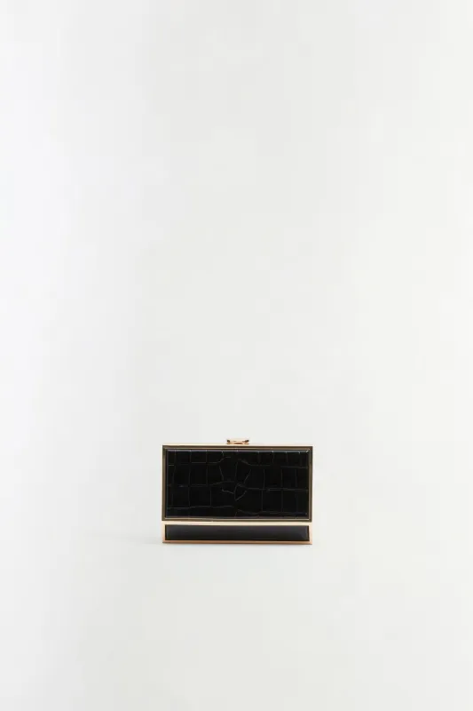 Maddox Croc-Embossed Leather Clutch made by Simkhai