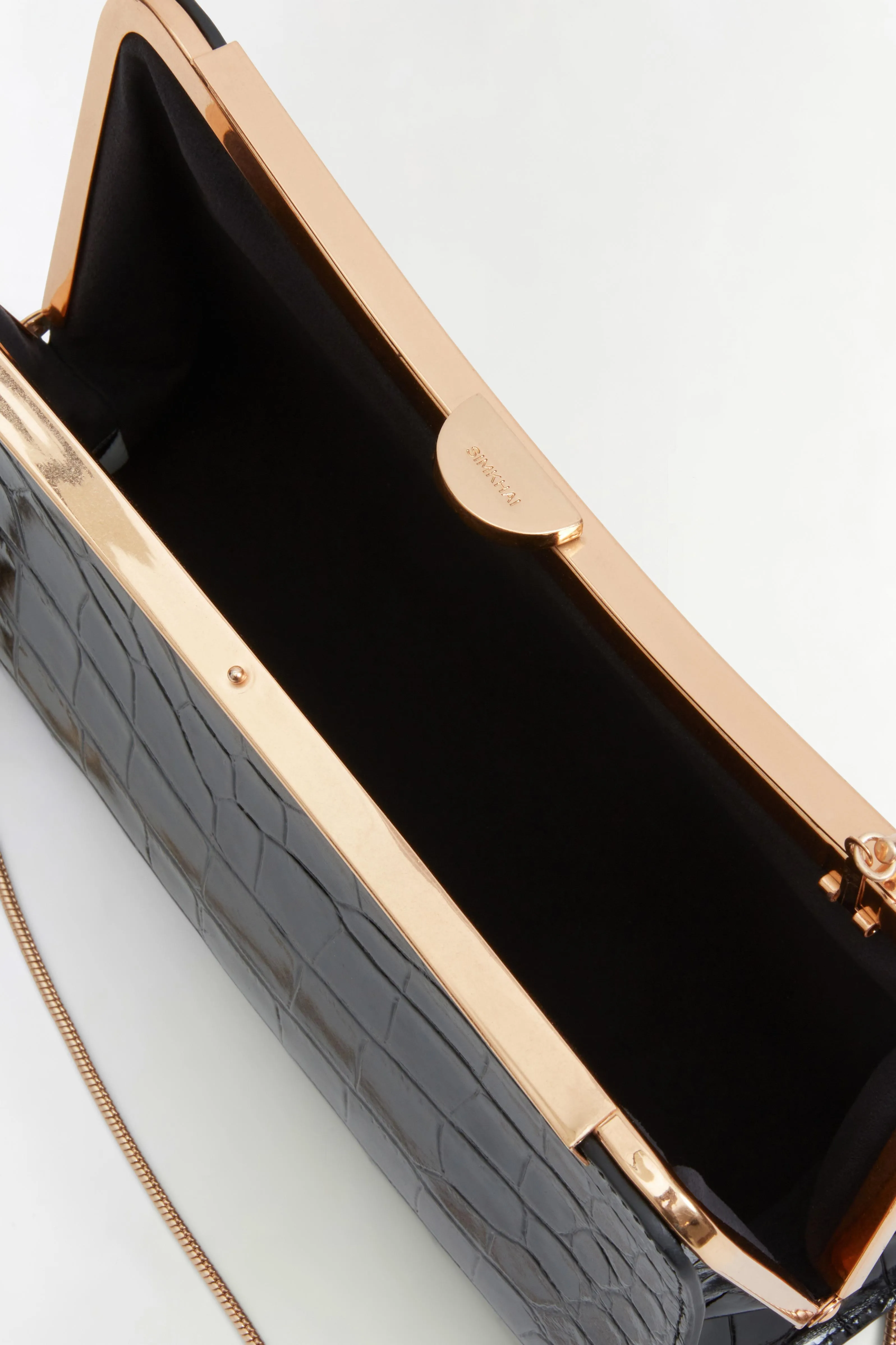 Solange Croc-Embossed Leather Clutch sold by Simkhai product image thumbnail 4