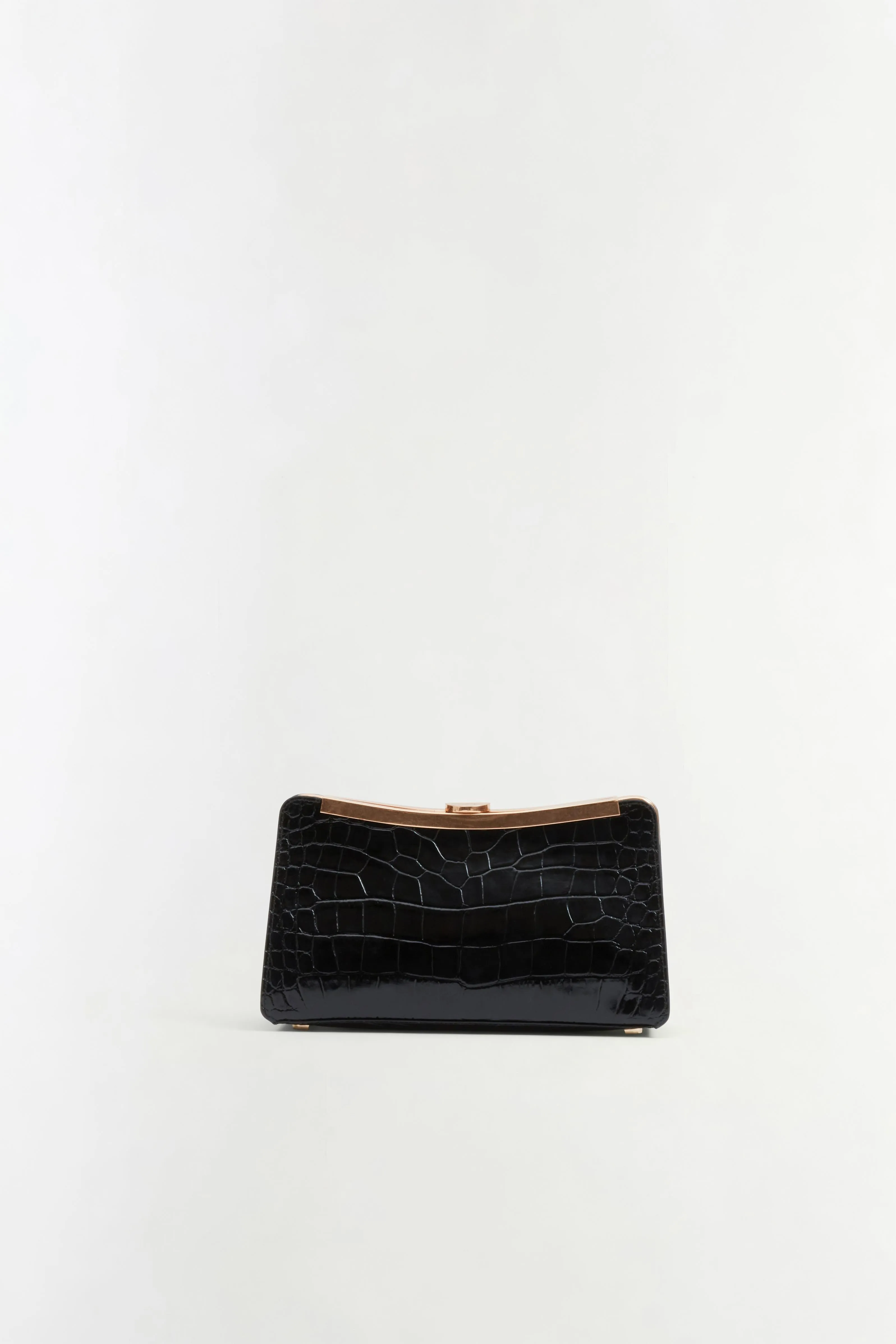 Solange Croc-Embossed Leather Clutch sold by Simkhai