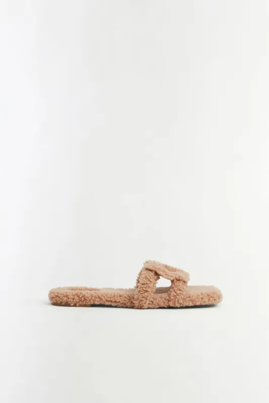 Simkhai Monogram Shearling Slide made by Simkhai