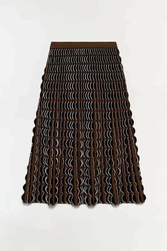 Ike Scalloped Compact Knit Midi Skirt made by Simkhai