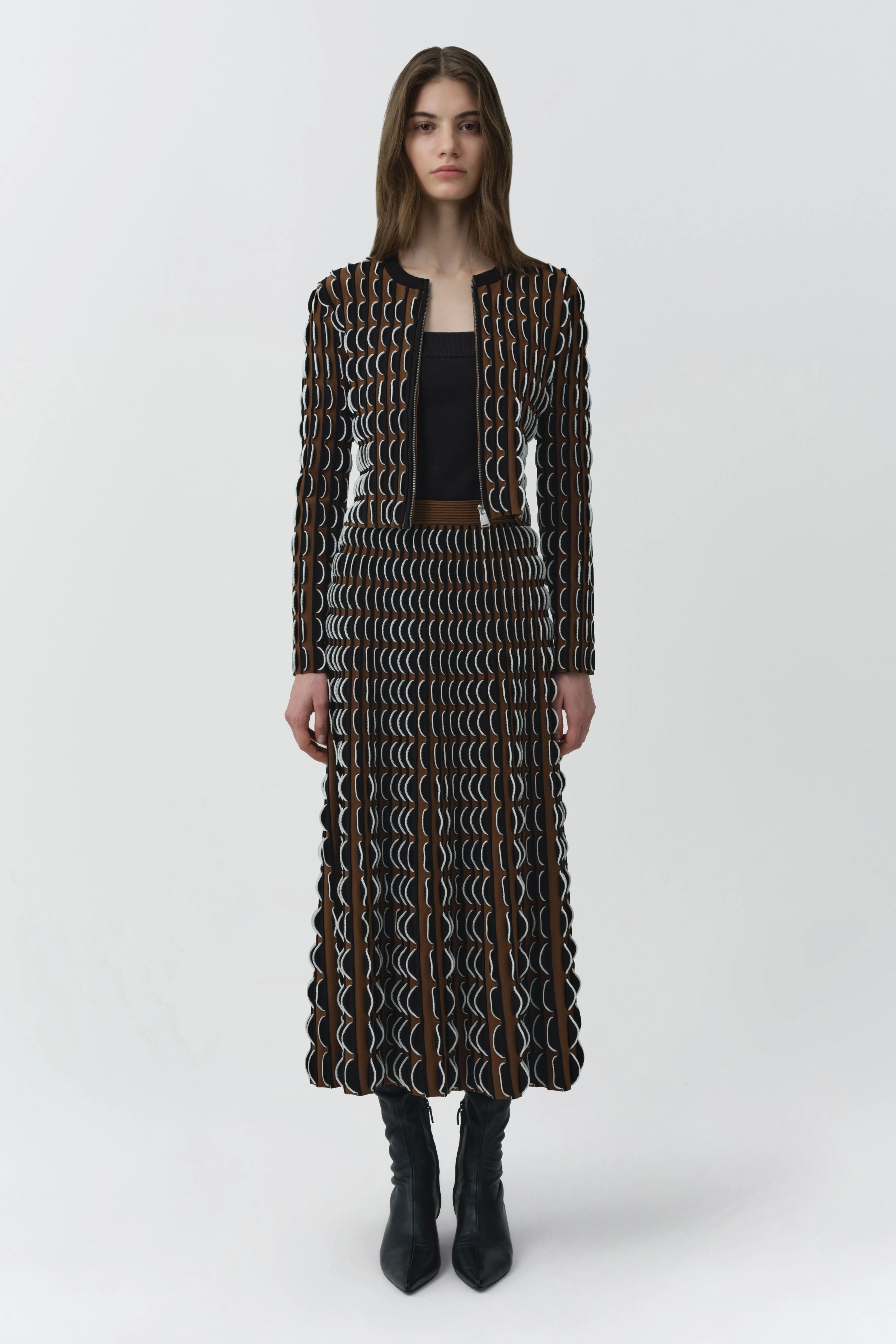 Ike Scalloped Compact Knit Midi Skirt sold by Simkhai product image thumbnail 2