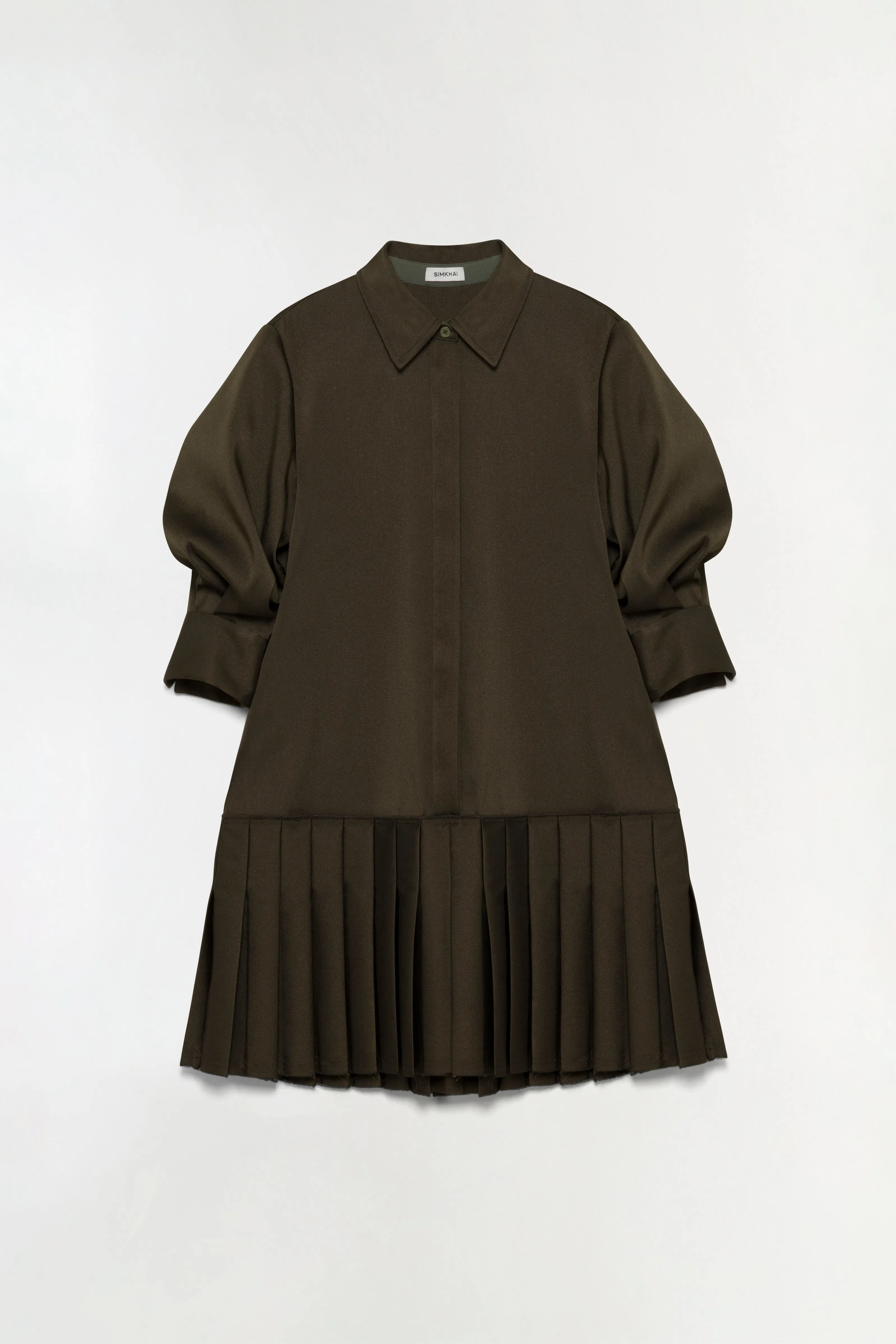 Regina Pleated Mini Shirt Dress sold by Simkhai