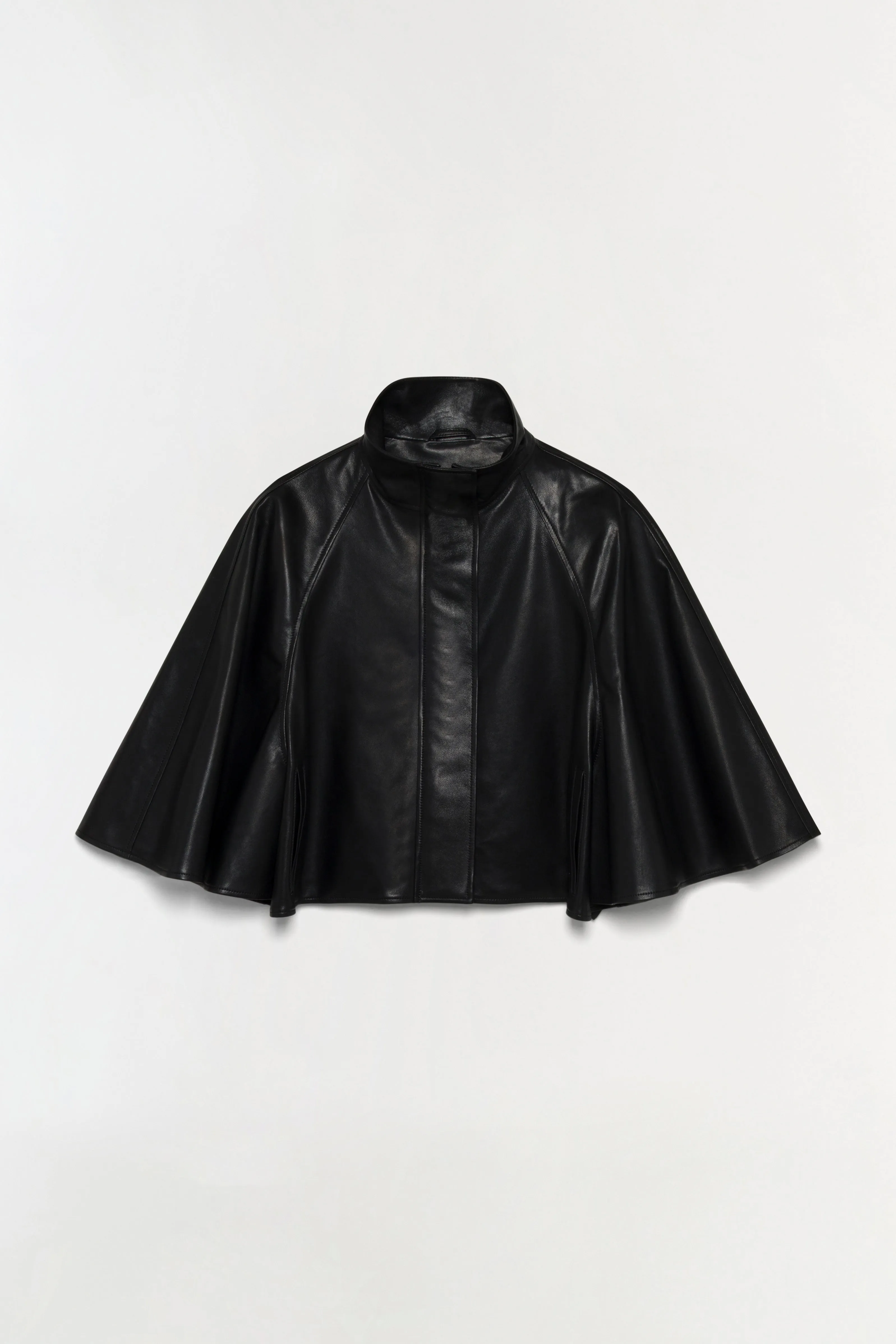 Orvik Leather Cape Jacket sold by Simkhai