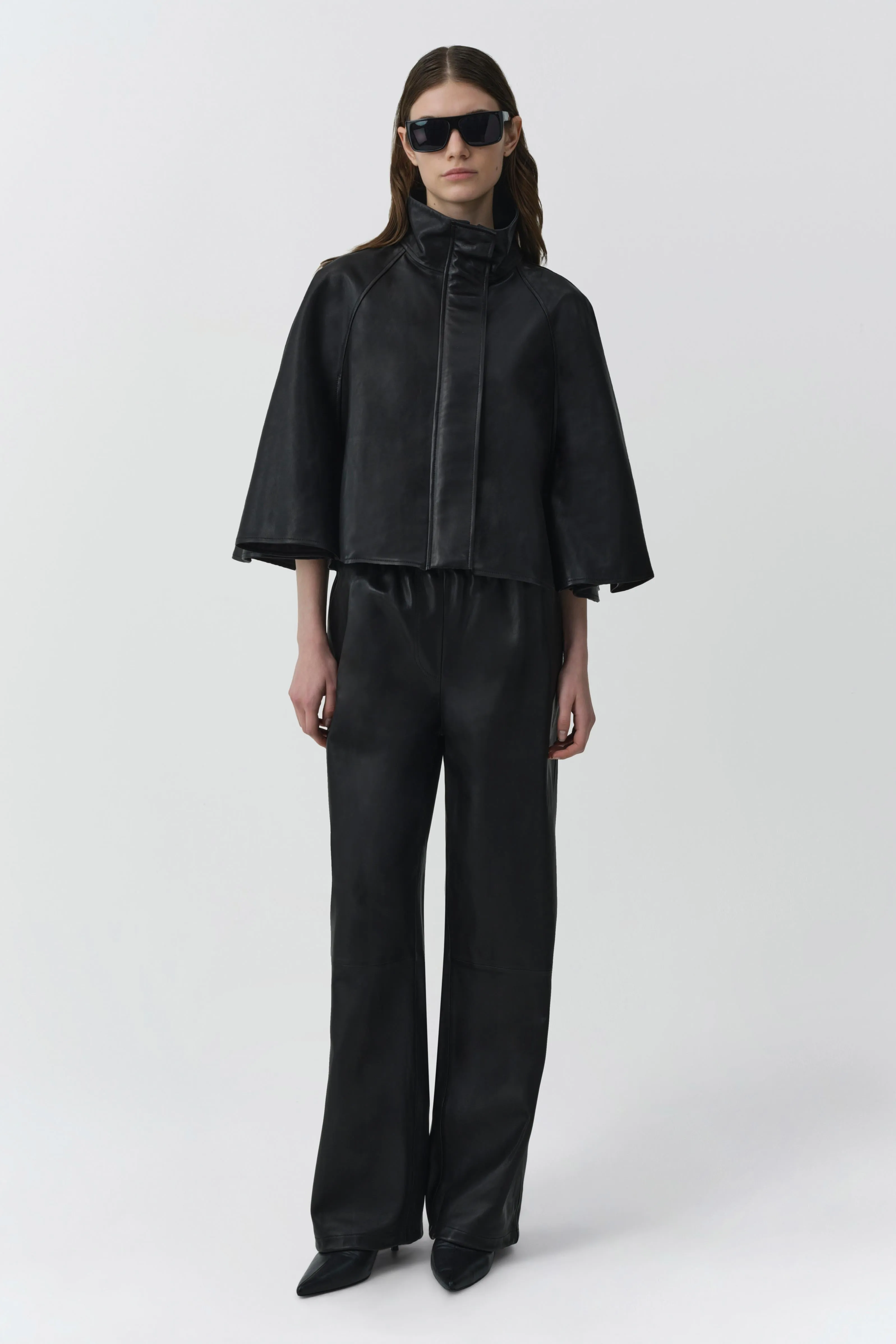 Orvik Leather Cape Jacket sold by Simkhai product image thumbnail 2