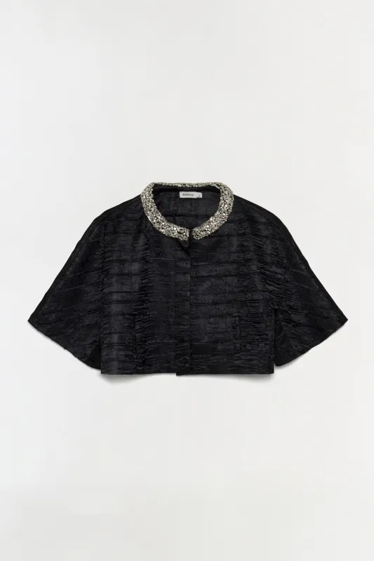 Elvessa Embellished Satin Jacket made by Simkhai