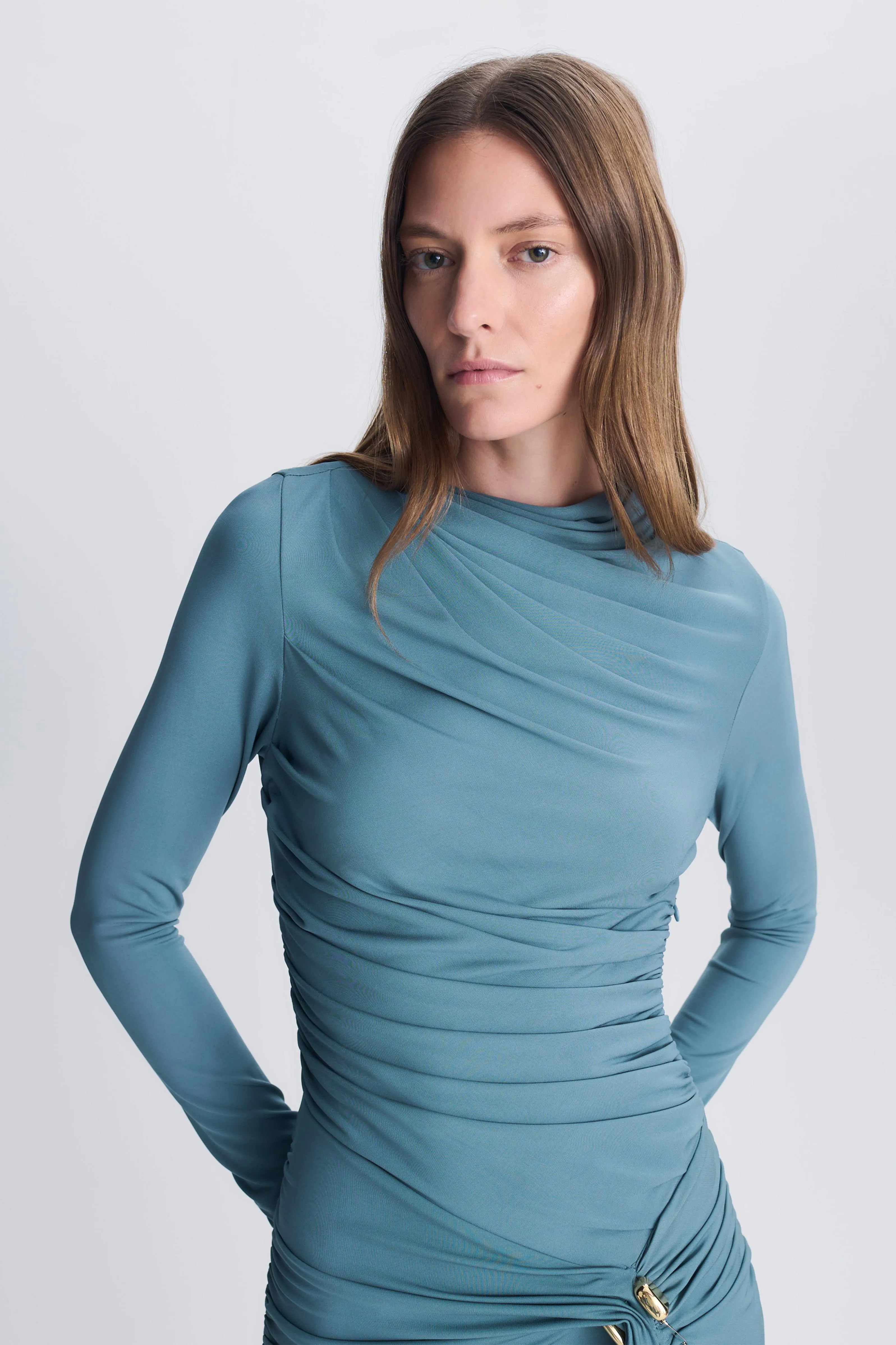Eleanora Draped Jersey Gown sold by Simkhai product image thumbnail 3