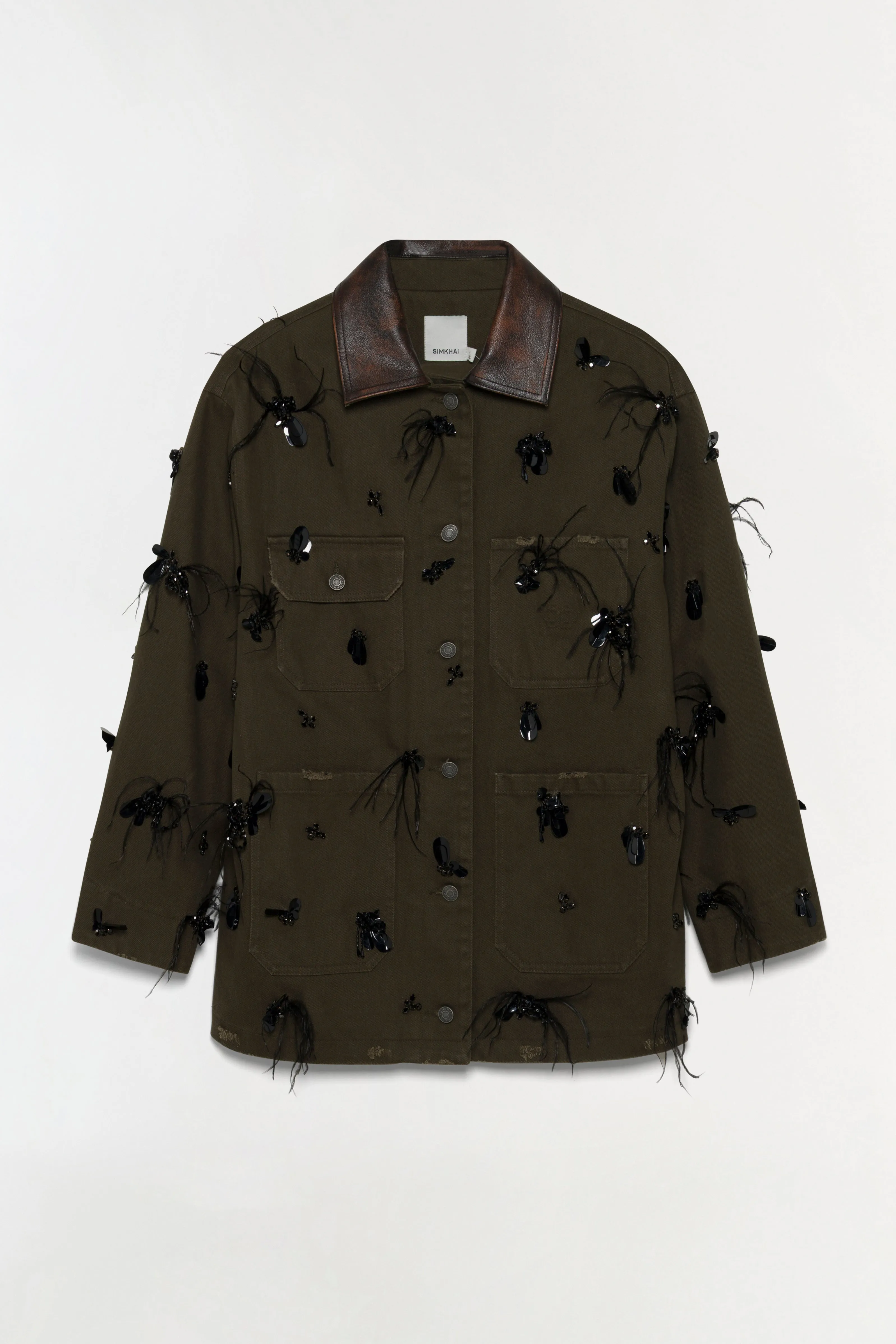 Larz Embellished Denim Jacket sold by Simkhai