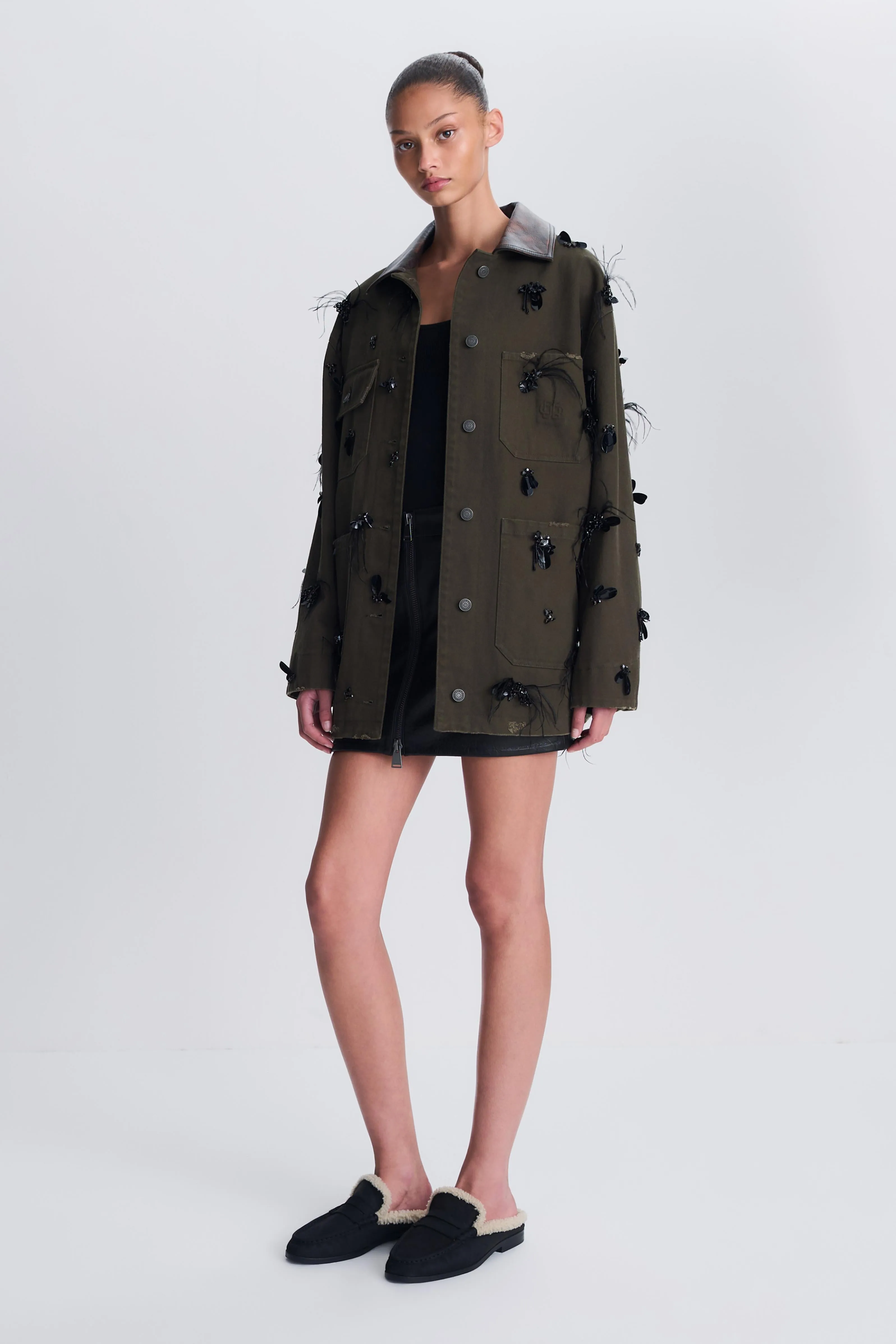 Larz Embellished Denim Jacket sold by Simkhai product image thumbnail 4