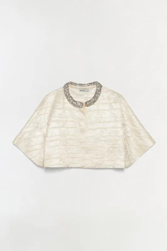 Elvessa Embellished Satin Jacket made by Simkhai