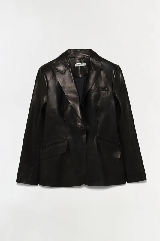 Iressa Leather Blazer made by Simkhai