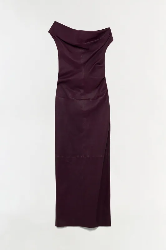 Vessia Leather Midi Dress made by Simkhai