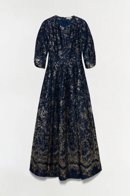 Claravelle Metallic Jacquard Gown made by Simkhai
