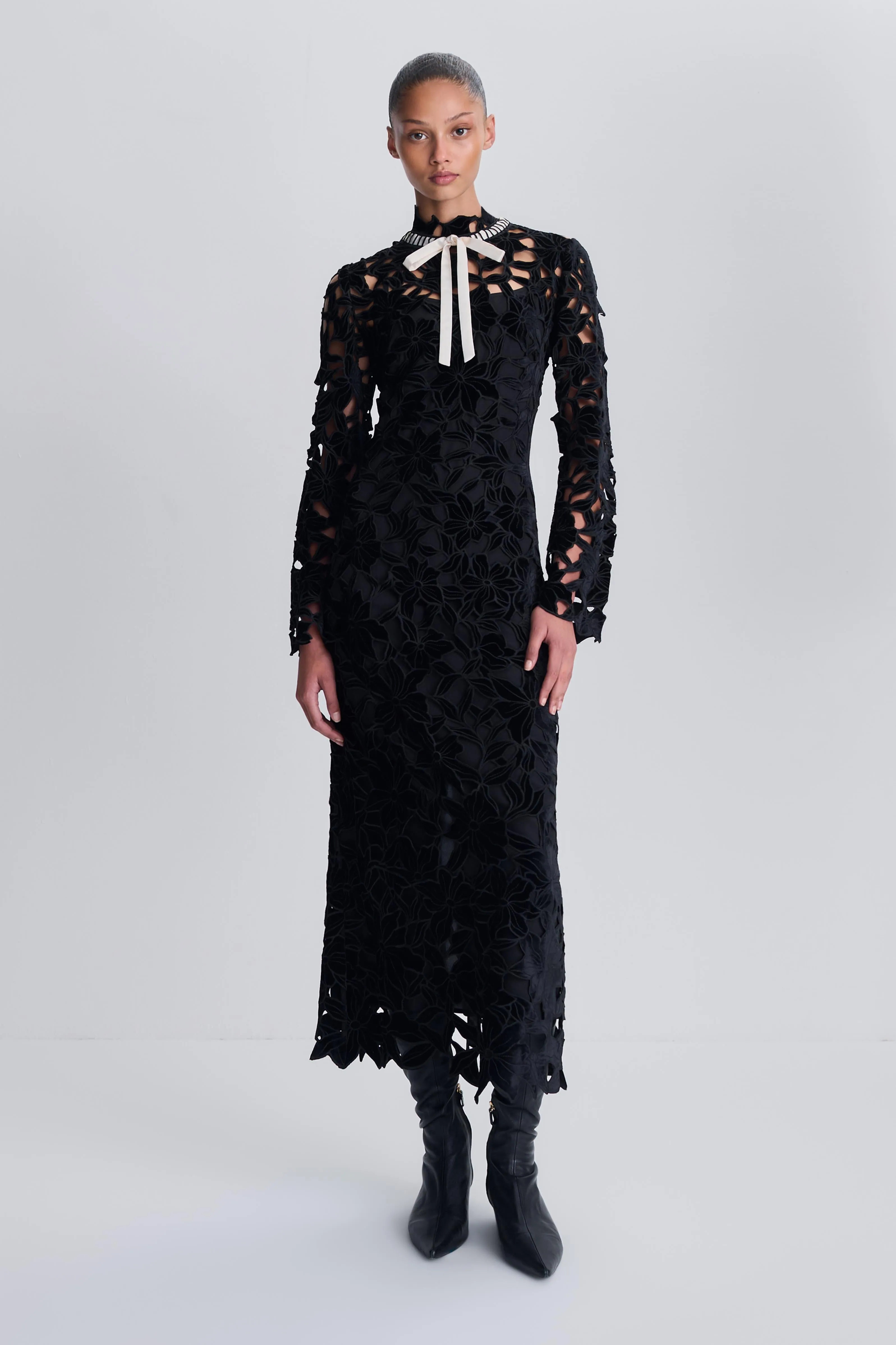 Thiora Velvet Embroidered Lace Midi Dress sold by Simkhai product image thumbnail 2