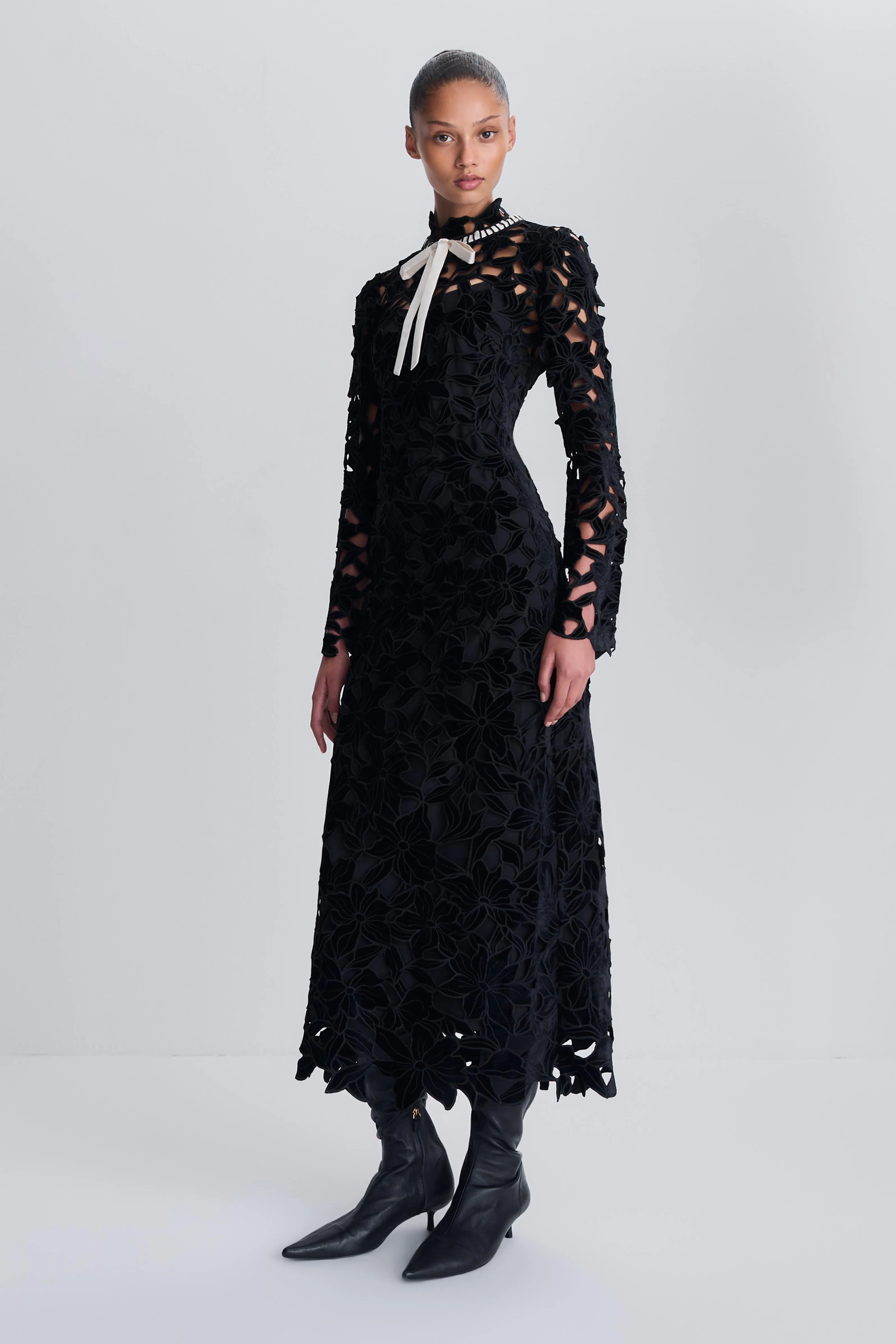 Thiora Velvet Embroidered Lace Midi Dress sold by Simkhai product image thumbnail 4