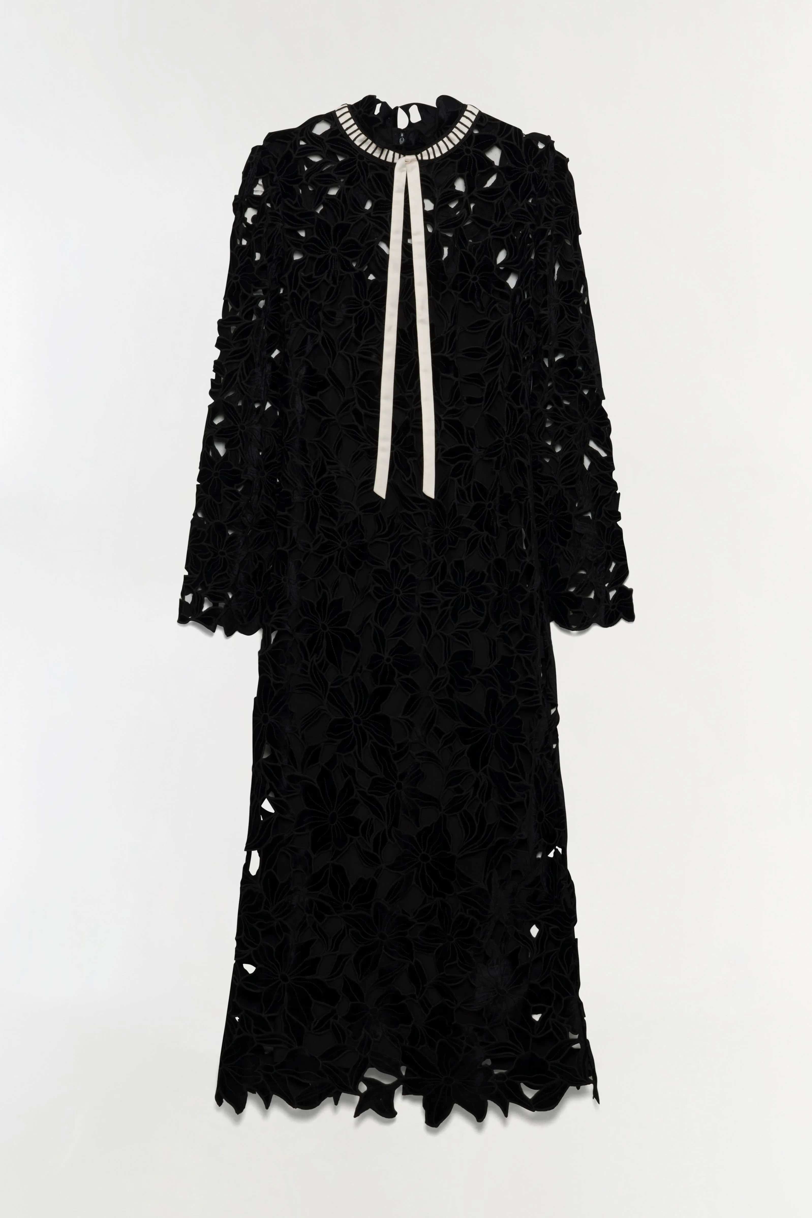 Thiora Velvet Embroidered Lace Midi Dress sold by Simkhai