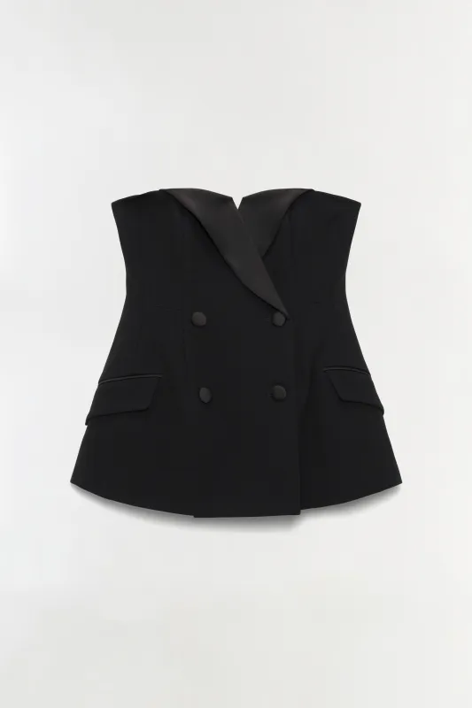Alira Satin Crepe Bustier Top made by Simkhai