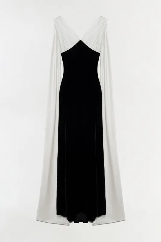 Mariselle Draped Velvet Gown made by Simkhai