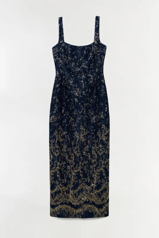 Virette Metallic Jacquard Midi Dress made by Simkhai