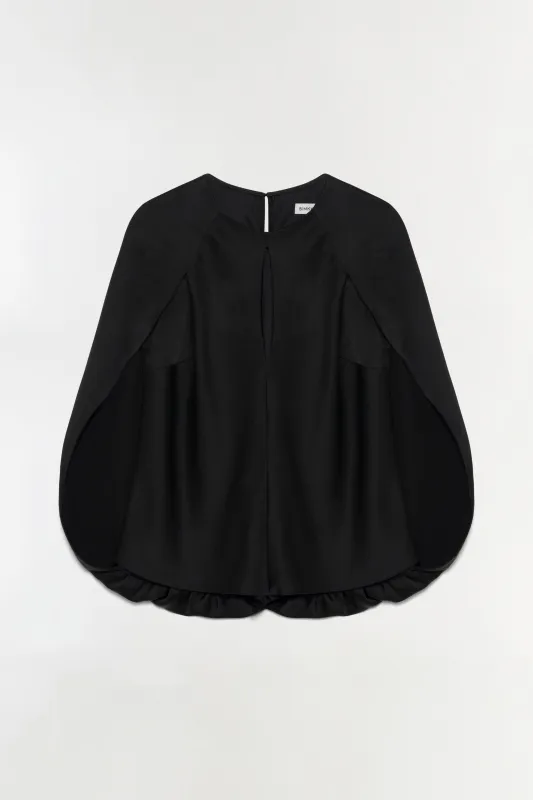 Lauren Satin Cape Top made by Simkhai