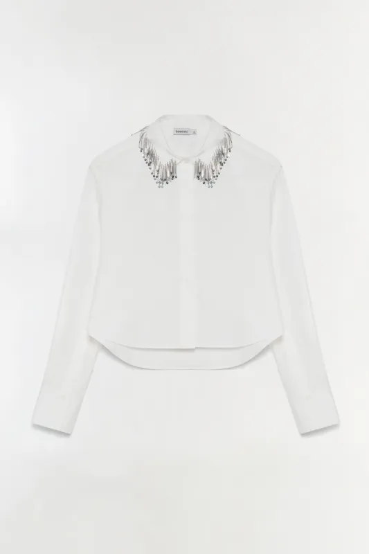 Renata Embellished Button Down Shirt made by Simkhai