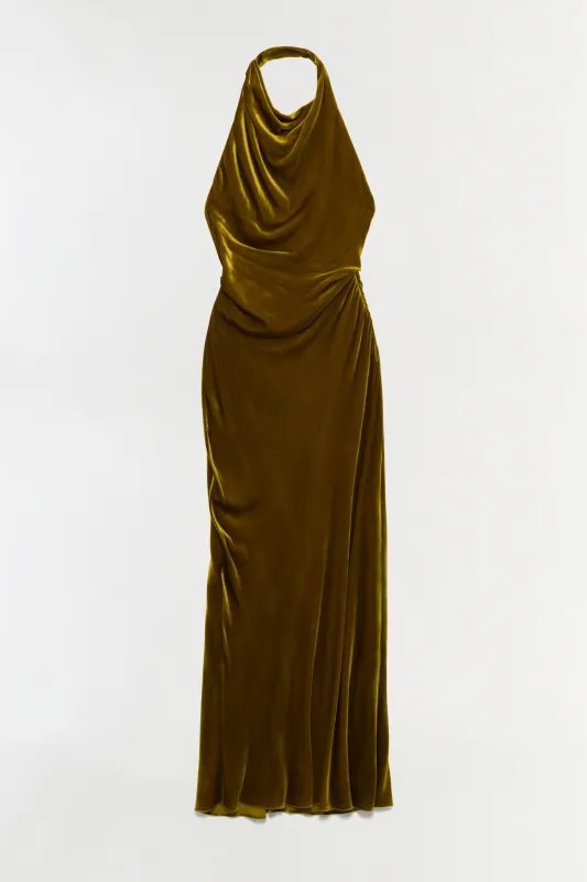 Reannon Draped Velvet Draped Gown made by Simkhai