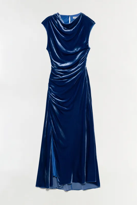 Burke Draped Velvet Midi Dress made by Simkhai