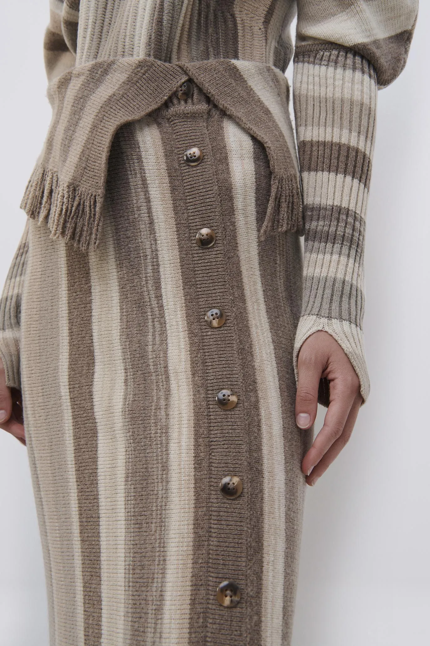 Lenny Striped Wool Midi Skirt sold by Simkhai product image thumbnail 3