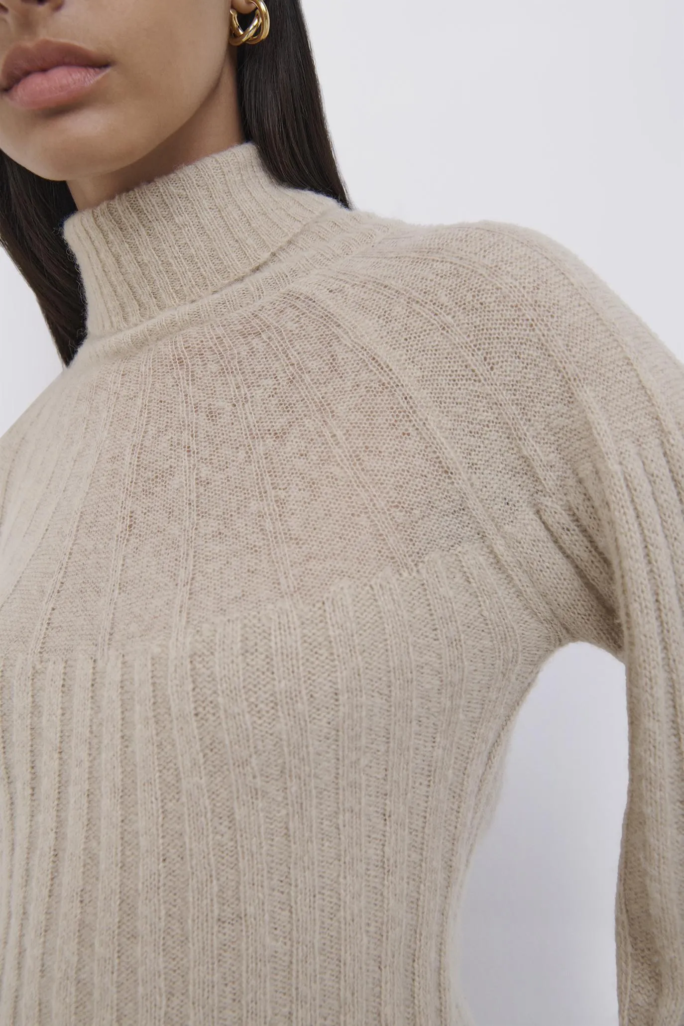 Rachel Sheer Alpaca Turtleneck sold by Simkhai product image thumbnail 5