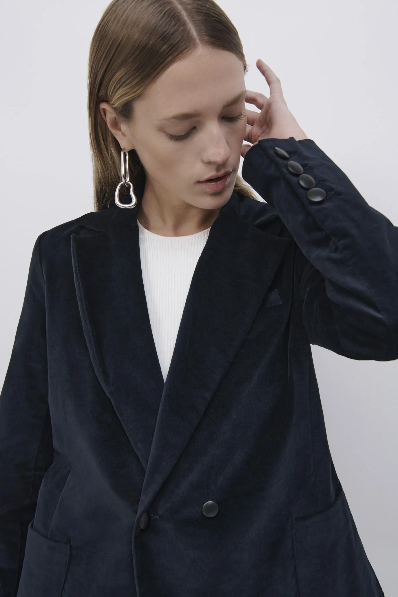 Boxy Velvet Boyfriend Blazer sold by Simkhai product image thumbnail 3