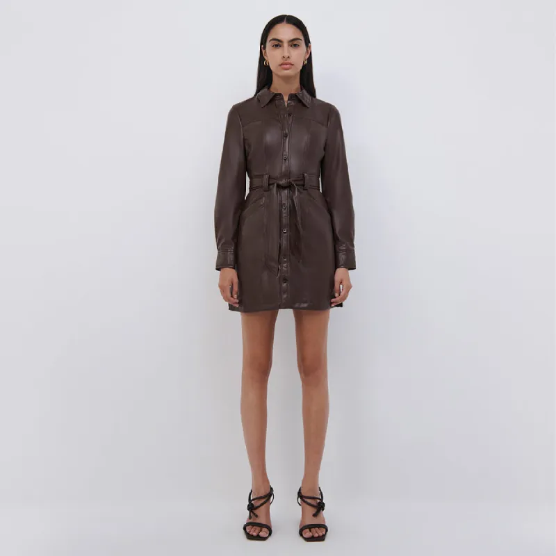 Karlee Vegan Leather Mini Dress made by Simkhai