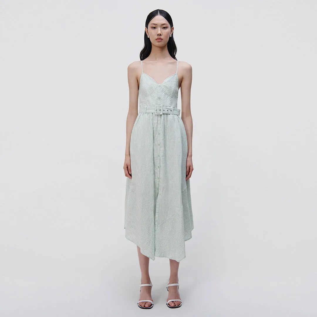 Leighton Striped Linen Midi Dress sold by Simkhai