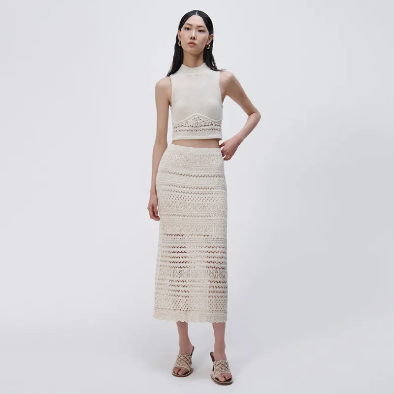 Alita Macrame Midi Skirt sold by Simkhai