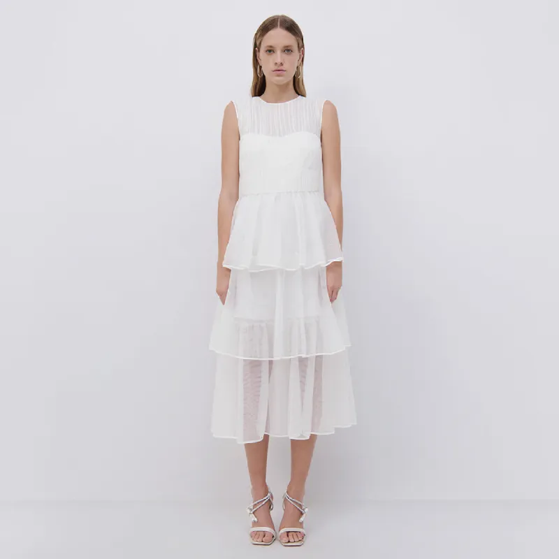 Benton Tulle Plisse Midi Dress sold by Simkhai