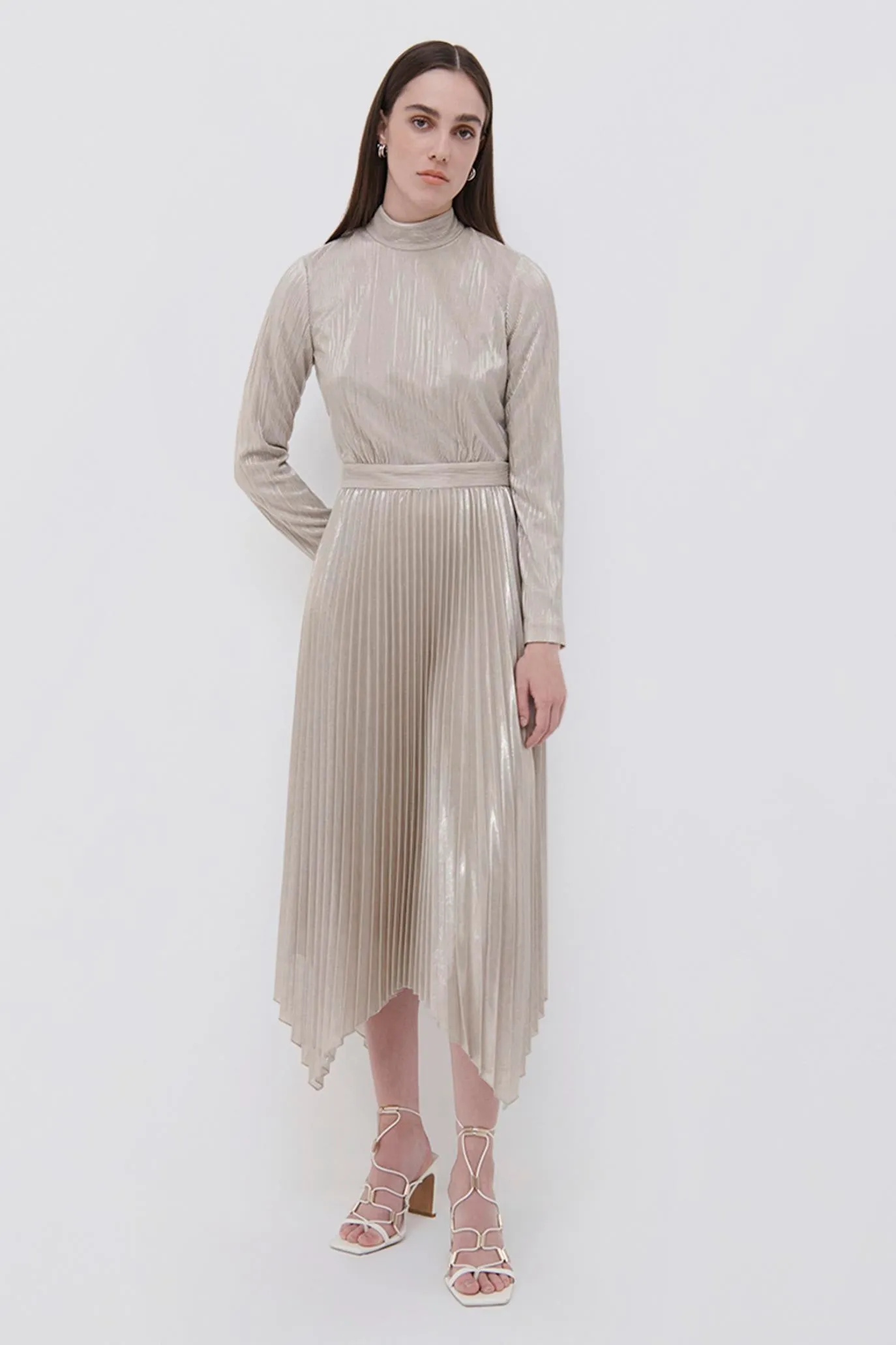 Lydia Plisse Lame Midi Dress sold by Simkhai product image thumbnail 2
