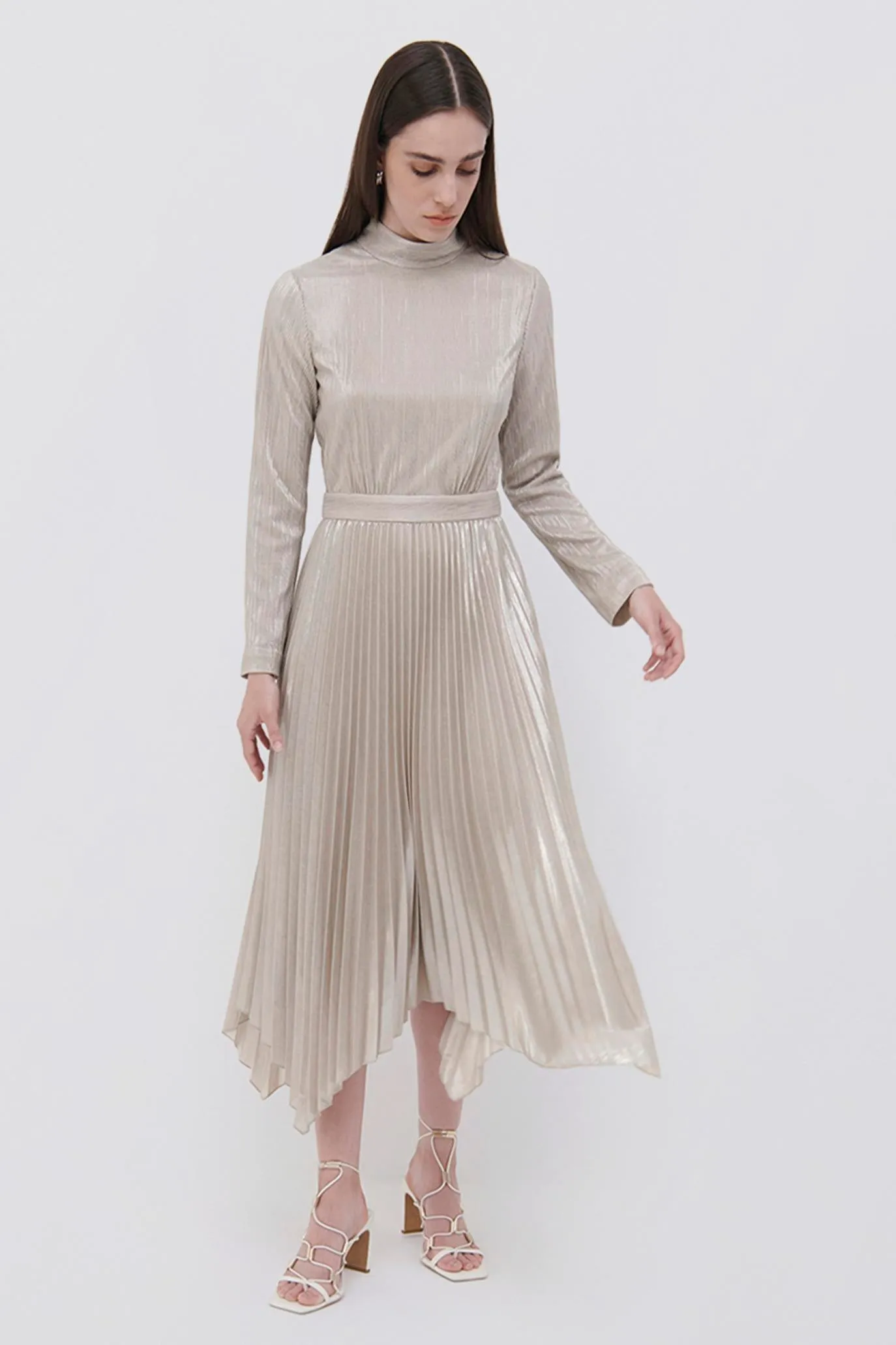 Lydia Plisse Lame Midi Dress sold by Simkhai product image thumbnail 4