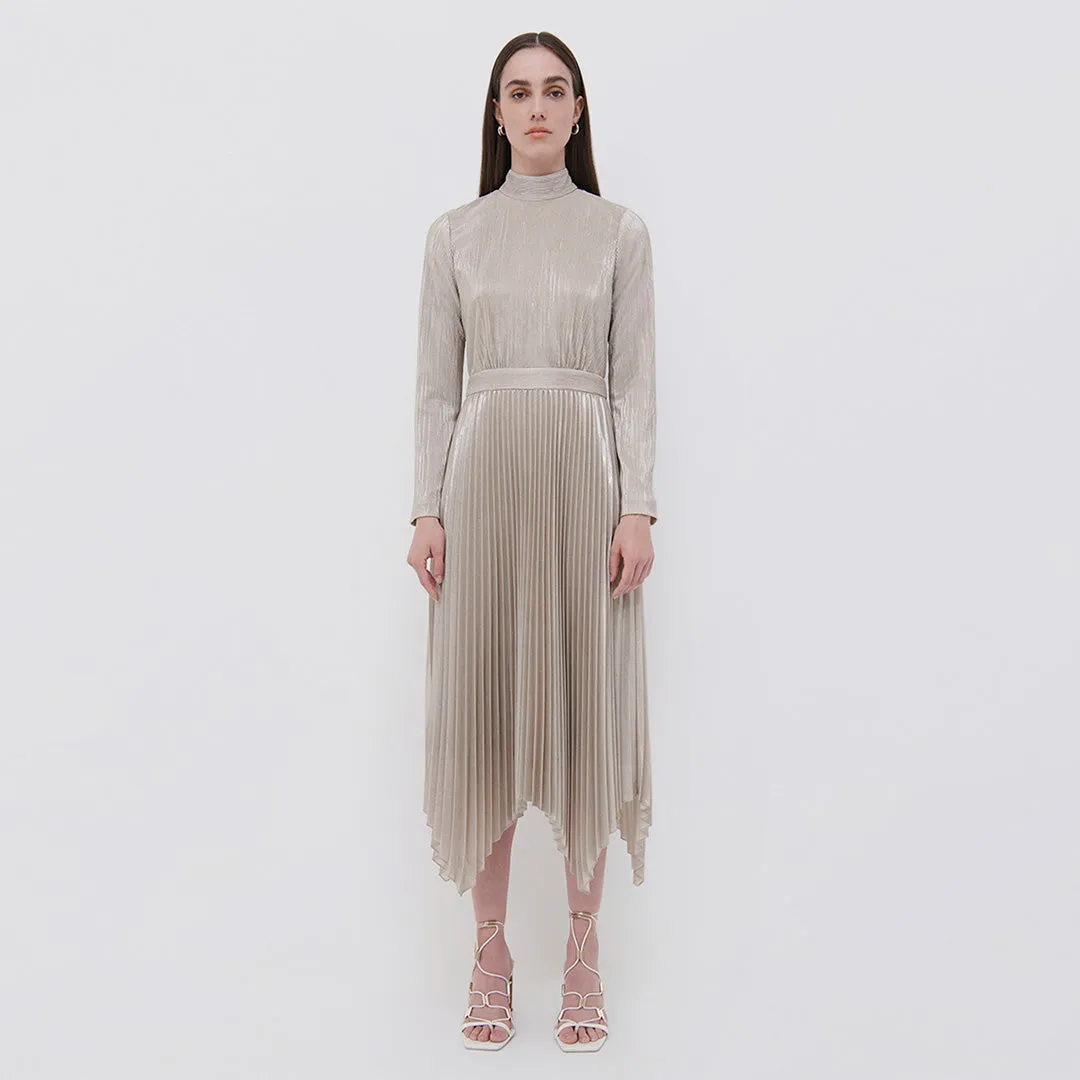 Lydia Plisse Lame Midi Dress sold by Simkhai