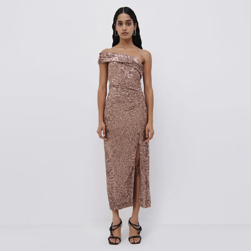 Zay Hammered Sequin Midi Dress made by Simkhai