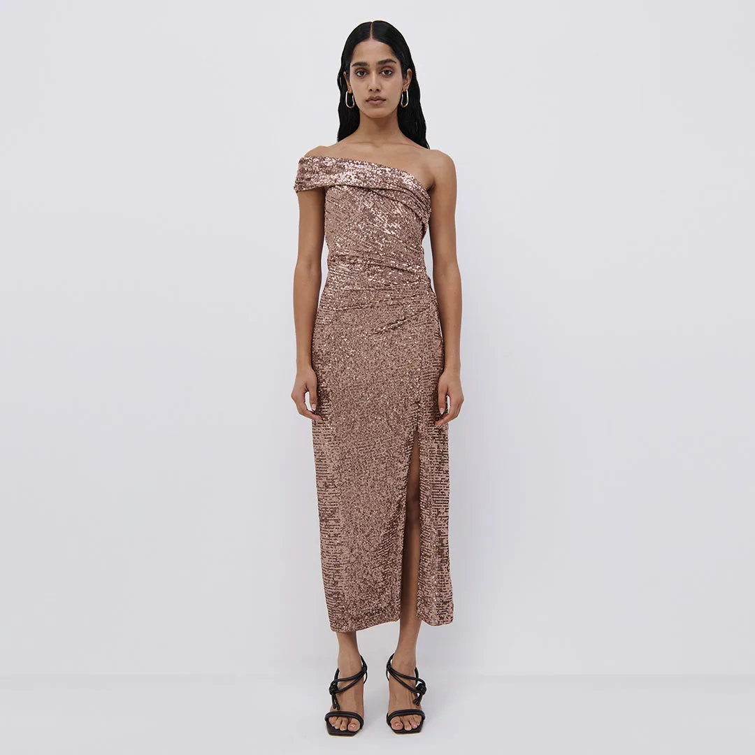 Zay Hammered Sequin Midi Dress sold by Simkhai