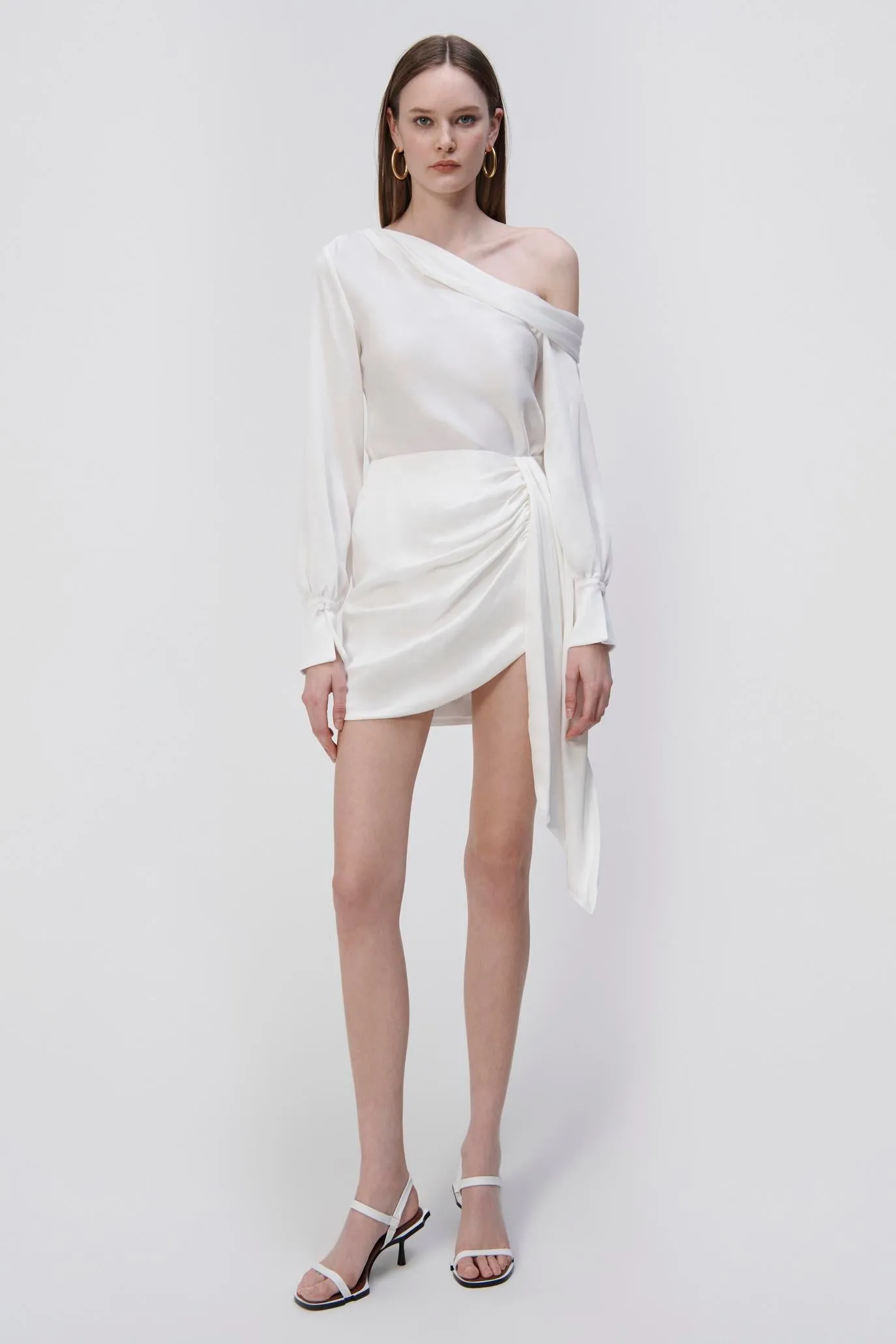 Mae Draped Satin Mini Skirt sold by Simkhai product image thumbnail 4